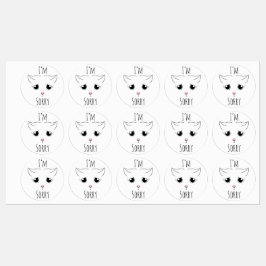 悲しい猫顔:ごめんなさい ラベル