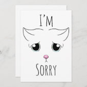 悲しい猫顔：ごめんなさい 招待状 (正面/裏面)