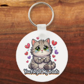 悲しい猫、おやつを忘れないで キーホルダー (裏面)