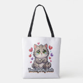 悲しい猫、おやつを忘れないで トートバッグ (裏面)