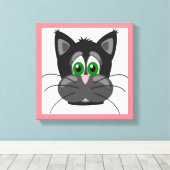 悲しい猫 キャンバスプリント (インサイチュ (ウッドフロア))