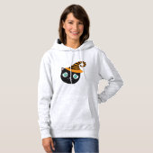 悲しい目と帽子を持つ黒お洒落猫 パーカ (正面フル)