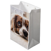 悲しい目のコッカースパニエル犬犬 ミディアムペーパーバッグ (正面アングル)