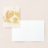 悲しい目のコッカースパニエル犬犬 箔カード (ディスプレー)