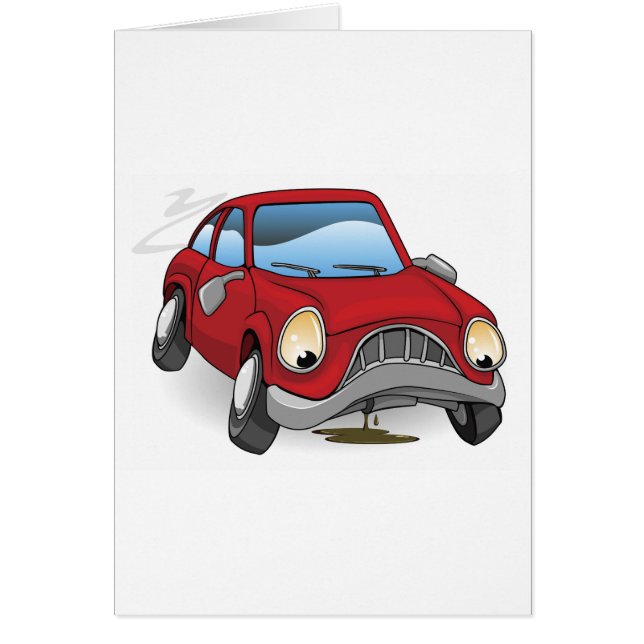 悲しい破壊された漫画車 (正面)