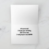 悲しい私忘れは"あなたの誕生日" シーズンカード (内部)