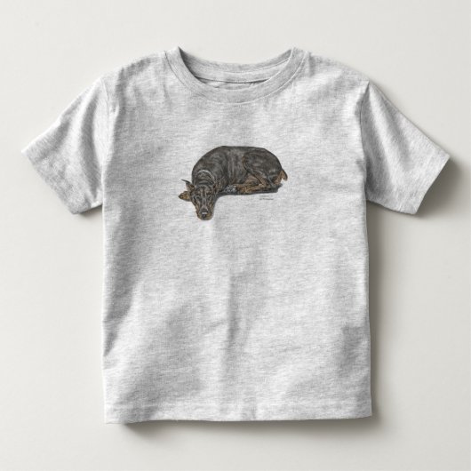 悲しい罪悪感に満ちたドバーマン トドラーTシャツ (正面)