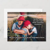 悲しい農家。関税は米国に害を及ぼす。 ポストカード (正面/裏面)