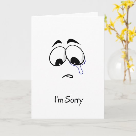 悲しい顔 カード (黄色い花)