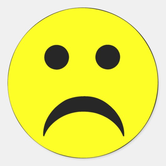 悲しい顔 ラウンドシール (正面)