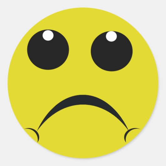 悲しい顔 ラウンドシール (正面)