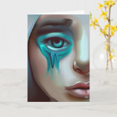 悲しい顔、友人のサポート カード (黄色い花)