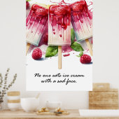 悲しい食べ顔のポスターが付いたアイスクリームは一つもない ポスター (キッチン)