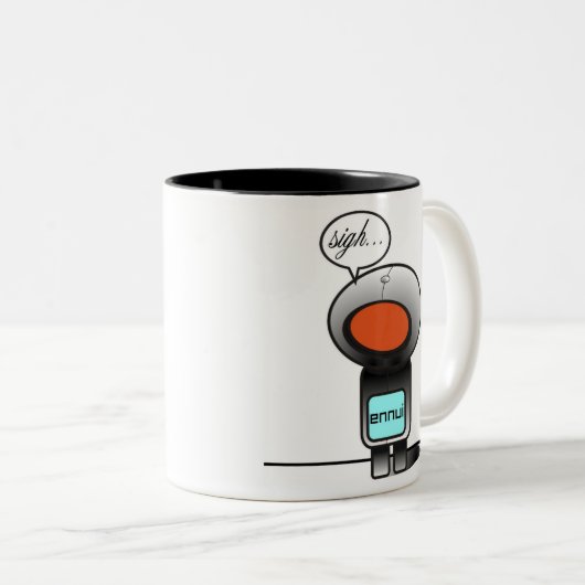 悲しい馬蝿の幼虫のマグ ツートーンマグカップ (正面右)