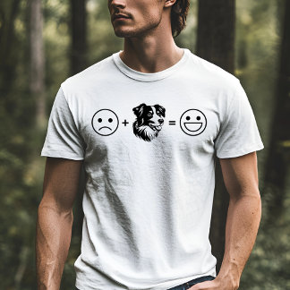 悲しい+オーストラリアの羊飼い=幸せ Tシャツ