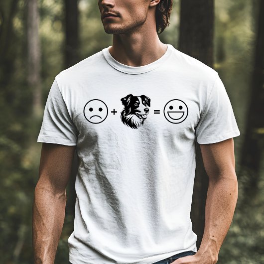 悲しい+オーストラリアの羊飼い=幸せ Tシャツ