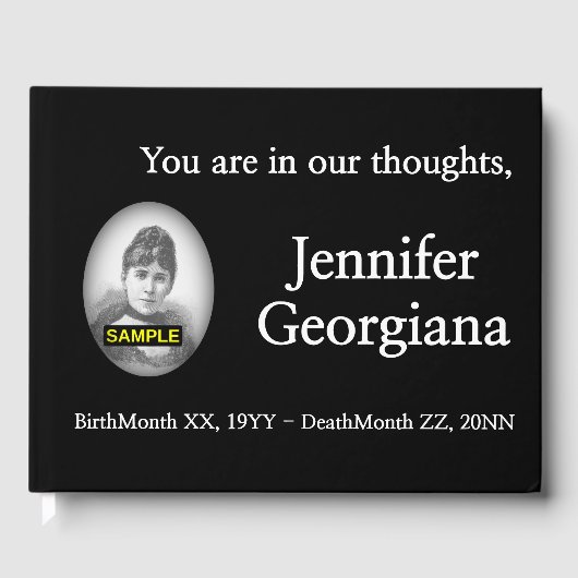 悲しい、尊敬すべき悔やみや弔慰ゲストブック ゲストブック (正面)