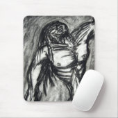 悲しうつ炭スケッチ マウスパッド (マウス)