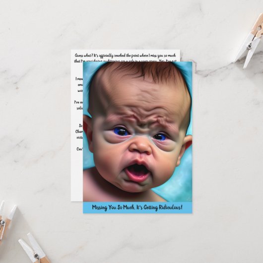 悲しおもしろいい恋しく思恋しく思の友情カードかわいい カード (正面/裏面インサイチュ)