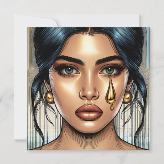 悲しかわいらしい金ゴールドの涙 (正面)