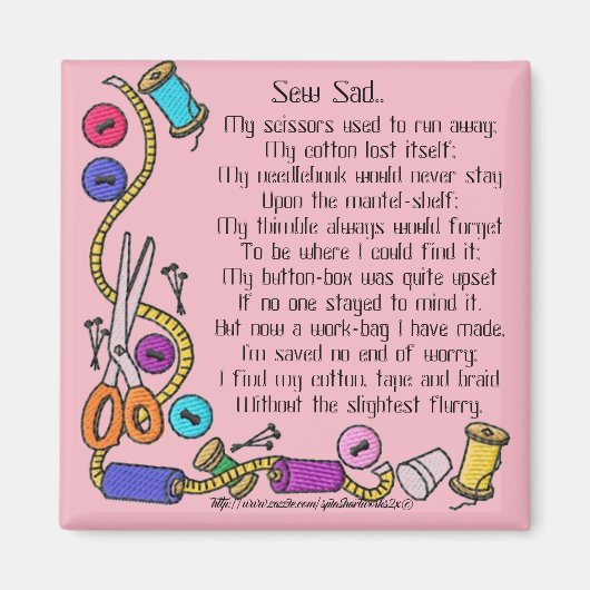 「悲しく縫う…」 マグネット (正面)