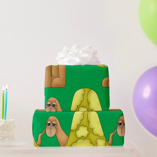 悲しそうな亀のラッピング紙 ラッピングペーパー