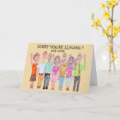 悲しそうな漫画の人々が別れの挨 カード (黄色い花)