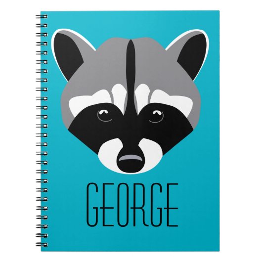 悲しそうな目をしたアライグマ ノートブック (正面)
