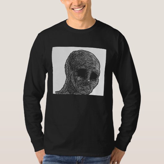 悲しそうな顔の男の人 メーム ドゥーマー 1 Tシャツ (正面)