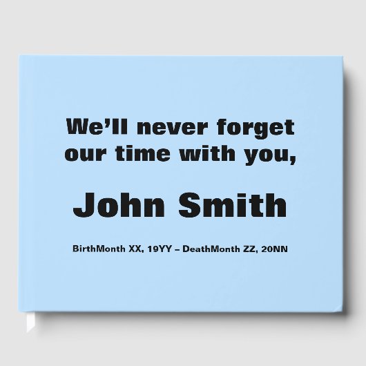 悲しみとプレーン悔やみや弔慰ゲストブック ゲストブック (正面)