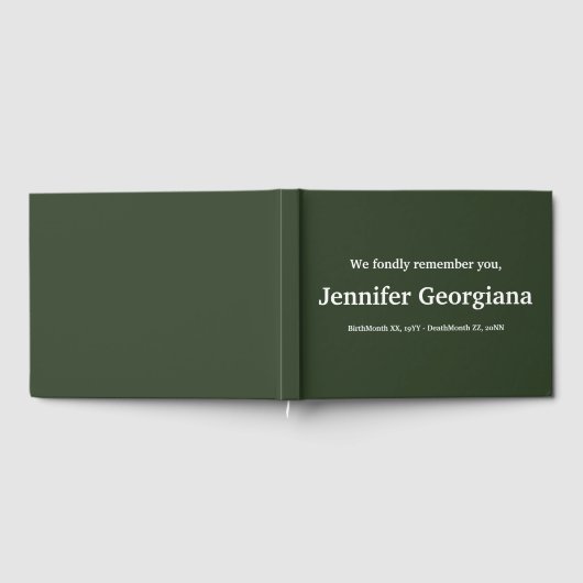 悲しみと哀悼パーソナライズされたのゲストブック ゲストブック (全面)
