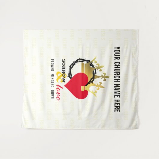 悲しみと愛キリスト教イースター教会のウォールアート タペストリー (正面(横))