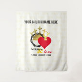 悲しみと愛キリスト教イースター教会のウォールアート タペストリー (正面)