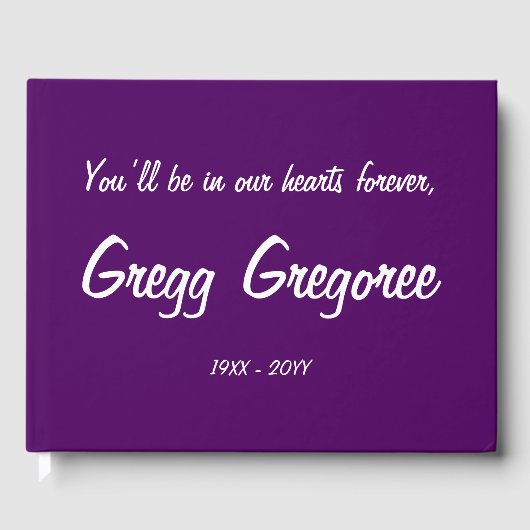 悲しみと落ち着いたメモリアルのゲストブック ゲストブック (正面)