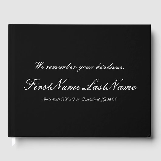 悲しみと落ち着いたメモリアル・ゲストブック ゲストブック (正面)