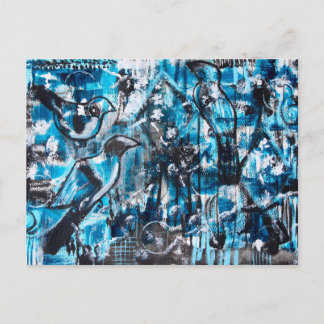 "悲しみには1羽、喜びには2羽" アクリルアート ポストカード