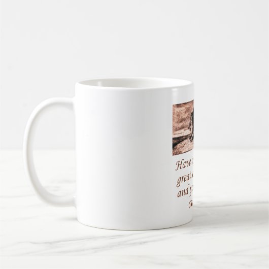 悲しみに耐える勇気を持素晴らしつ コーヒーマグカップ (左)