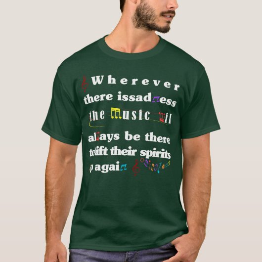 悲しみのあるところ音楽少年 Tシャツ (正面)