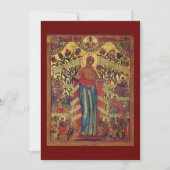 悲しみの人々の喜び – 神の母アイコン祈りの言葉 サンキューカード (正面)