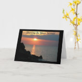 悲しみの共有ビーチ悔やみや弔慰 カード (黄色い花)