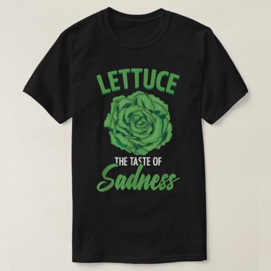 悲しみの味をレタスベジタリアンビーガン食品 Tシャツ (デザイン正面)