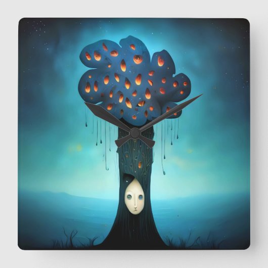 悲しみの木 スクエア壁時計 (正面)