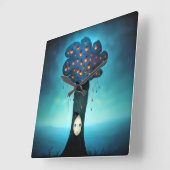 悲しみの木 スクエア壁時計 (傾斜)