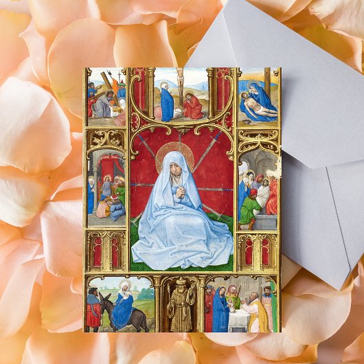 悲しみの私達の女性イースターの宗教的な中世を貸した ポストカード