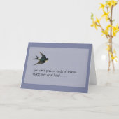 悲しみの鳥の悔やみや弔慰 カード (黄色い花)