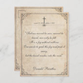 悲しみは見えません-葬儀ヴィンテージカード シーズンポストカード (正面/裏面)