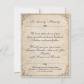 悲しみは見ることができない – 葬儀ヴィンテージカード (裏面)