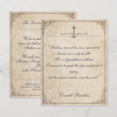 悲しみは見ることができない – 葬儀ヴィンテージカード (正面/裏面)