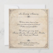 悲しみは見ることができない – 葬儀ヴィンテージカード (裏面)