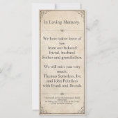 悲しみは見ることができない – 葬儀ヴィンテージカード (裏面)